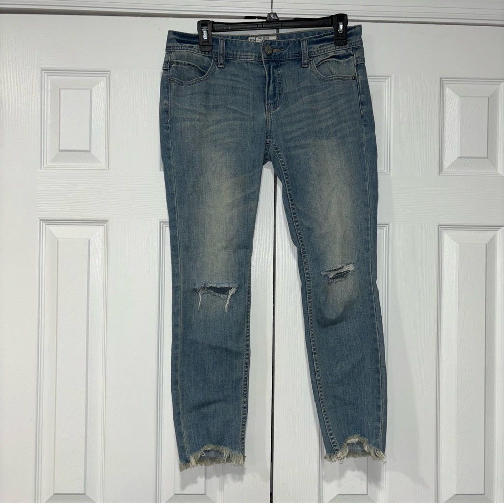 Free People Distressed Raw Hem Jeans Size 27